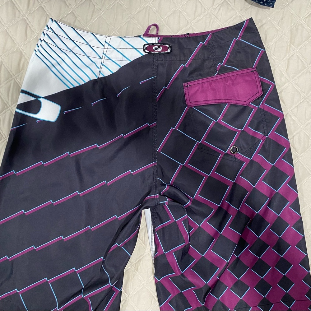 Stylish Purple and Black Men's Swim Trunks